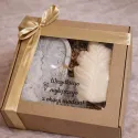 Box prezentowy personalizowany – świeca dekoracyjna z podstawką gipsową prezent na urodziny imieniny
